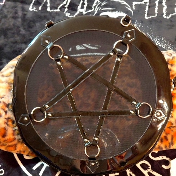 Killstar Handbags - KILLSTAR LARGE PENTAGRAM ROUND MESH WEEKENDER,TRAVEL BAG,BEACH BAG NWOT